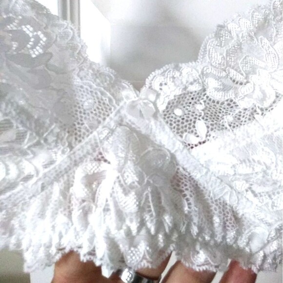 LITTLE LACY India Julia White Wire Free Lace Bra Bralette 38"/95 PVT Ltd NWT - Picture 4 of 12